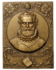1976 Portugal Luis De Camoes Commemorative Bronze Medal Plaque