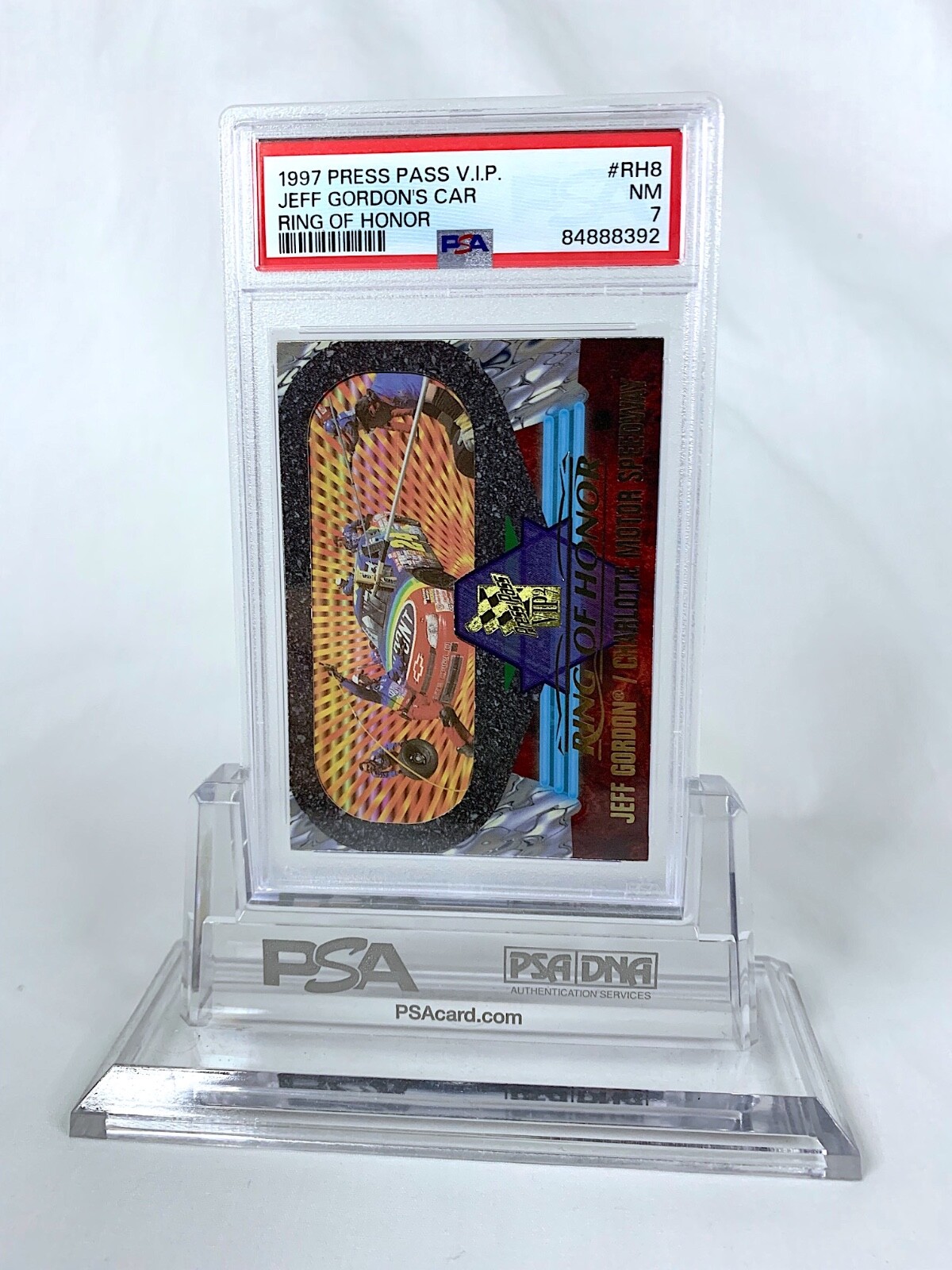 1997 Press Pass V.I.P. Ring Of Honor #RH8 Jeff Gordon - PSA: NM 7 NASCAR Card view 2