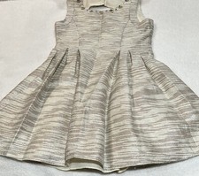 Lavender By US Angels Ivory Silver Metallic Rhinestone Neckline Dress Size 12