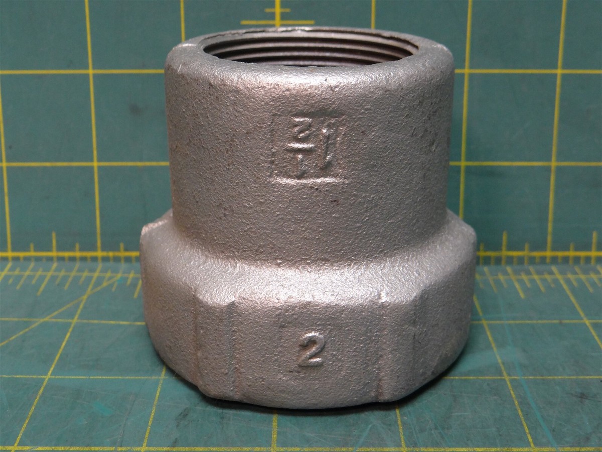 2 Riduttori Per Condotto Crouse Hinds REC 605 Filettati 2'' NPT A 1 1/2'' - Metallo Argento