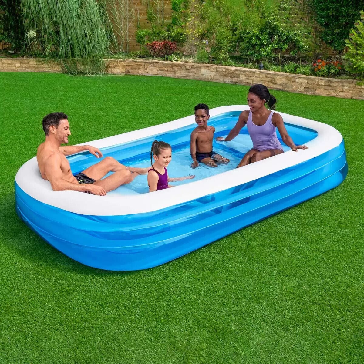Bestway 10ft Family Fun Inflatable 3m Pool Rectangular Paddling