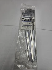 (QTY 100) Kable Kontrol 15" Stainless Steel Cable Ties 200 Lbs Strength SSCT15