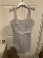 Vera Wang White Bridesmaid Tulle Dress Silver Sleeveless Women’s Size 12
