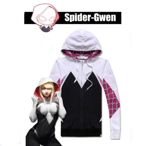 Spider-Man Spider Gwen Cosplay Outfit Hoodies Sweater Halloween Costume Unisex & - 第 1/5 張圖片