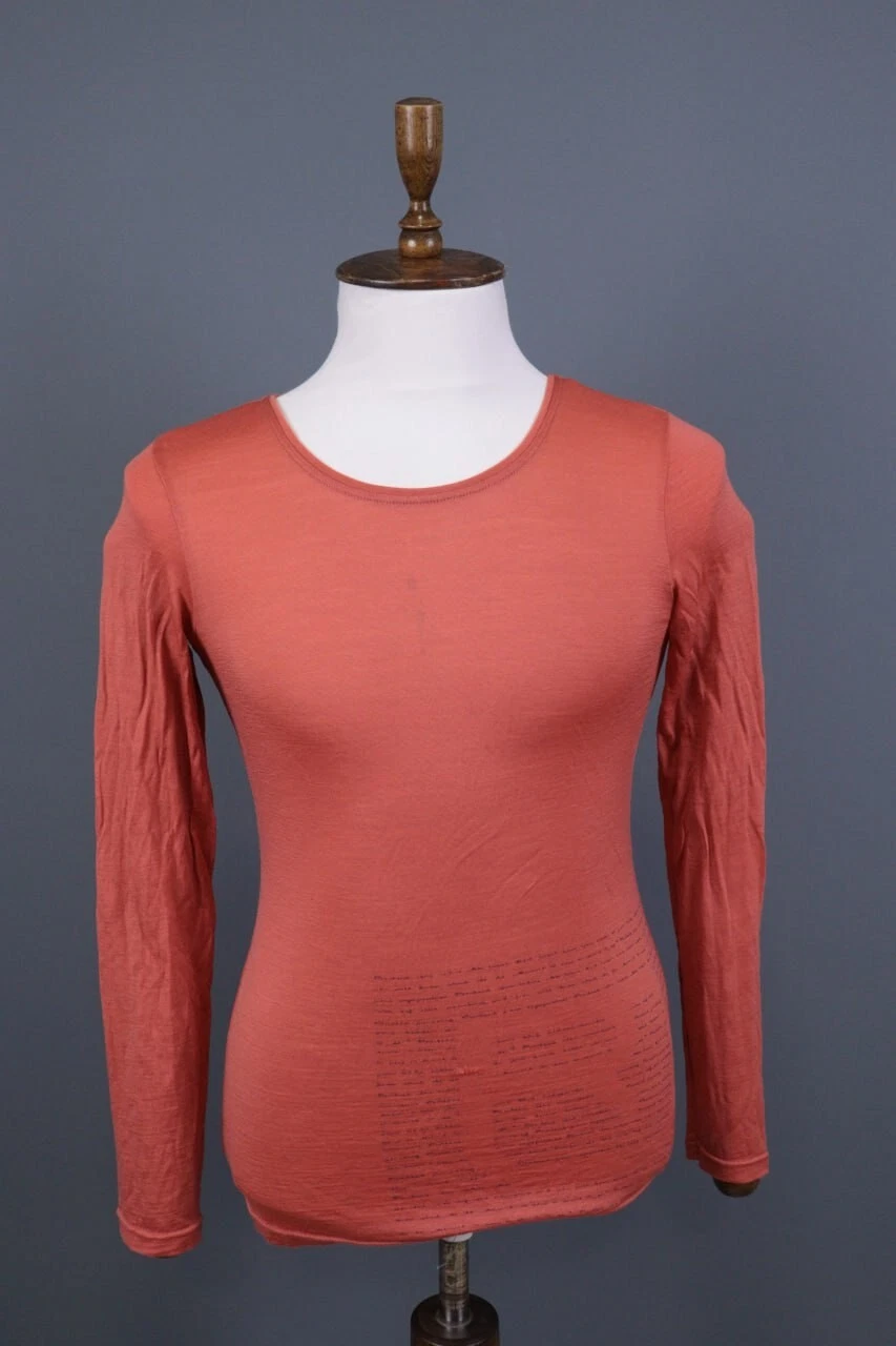 Ortovox Orange Lightweight Merino Wool Long Sleeve Top Base Layer Size M
