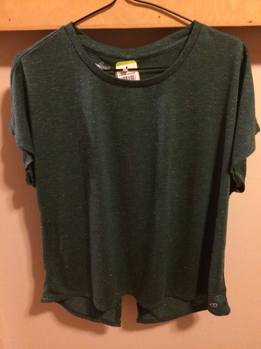 Top donna Spalding Activewear spacco schiena verde Amazzonia argento taglia L - Foto 6 di 7
