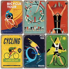 Bike Cycling Race Bicycle Vélo Retro Metal Plates Sign Wall Decor Home Bar Pub