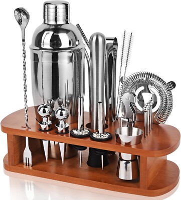 25pcs Bartender Kit Professional Bar Tools Accessories Gift for Home Bar Parties