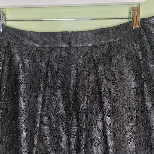 Sejour Lace Skirt 14W Black A-Line Midi Pleated Whimsigoth Fairy Pockets Party - Picture 3 of 9