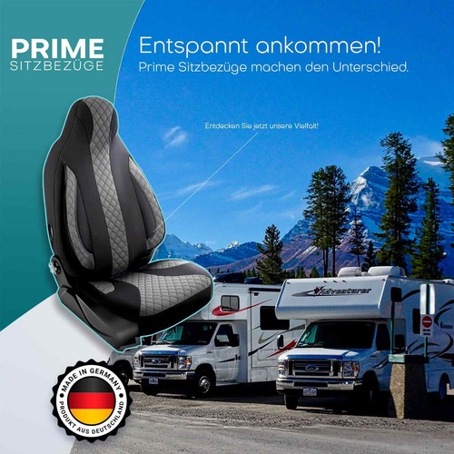 Fundas de asiento de autocaravana Pilot adecuadas para Dreamer L75 (negro-gris) - Imagen 10 de 11