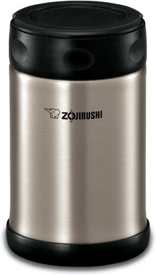 Steel Food Jar, 16.9-Ounce, Black/Stainless