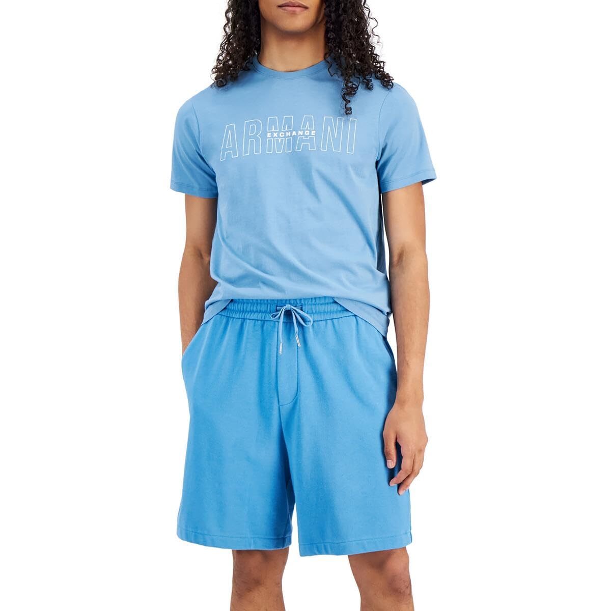 Мужская сумка AX Armani Exchange с завязками выше колена спереди на плоской подошве Синий XL Ниагарский Белый 7790₽