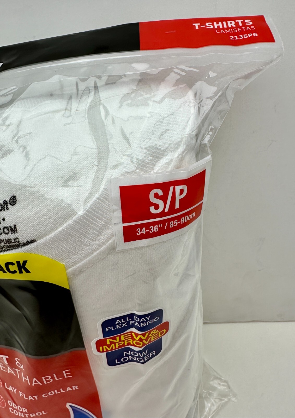 6Pk Hanes Men's Value Pack White Crew TShirt Undershirts