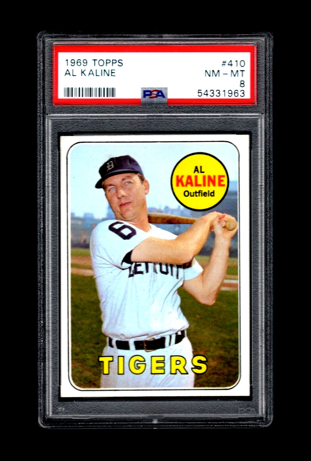 1969 Topps #410 AL KALINE HOF Detroit Tigers PSA 8 NM-MT