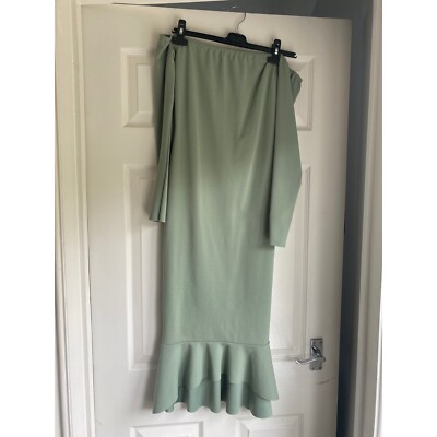 Sage Green Bodycon Midi Dress | eBay UK