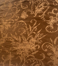 Damask Floral Bronze Color Tablecloth W/8 Napkins Rectangle-102" L x 58" w