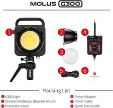 Zhiyun Molus G300 300W Bi-Color LED Video Light Photography Lighting 2700K-6500K