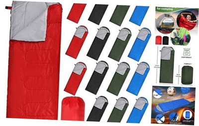  16 Pack Camping Sleeping Bags Bulk Adults Envelope Sleeping Bag 4 Season Cold 