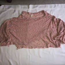 WOMENS WE THE FREE OVER SIZED LIGHTWEIGHT SWEATER RAW FRAYED EDGES SIZE MEDIUM