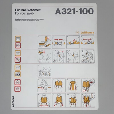 Safety Card + Lufthansa + Airbus A321-100/-200 + TN 413-0206+ 02/1997
