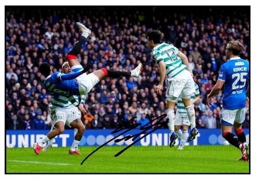 11463. Youssef Chermiti Signed Pictures (A4 Prints) Rangers Everton Sporting