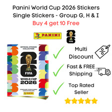 Panini World Cup 2026 Football Stickers - Group G, H, I - Buy 4 get 10 Free