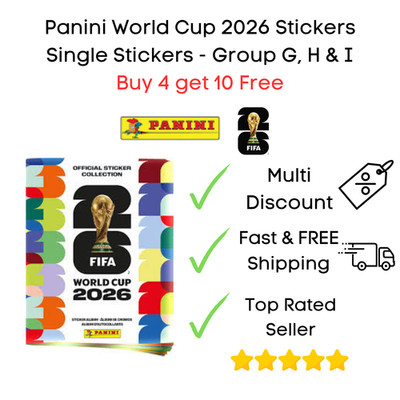 Panini WM 2026 Fußball Sticker - Gruppe G, H, I - 4 kaufen 10 gratis erhalten