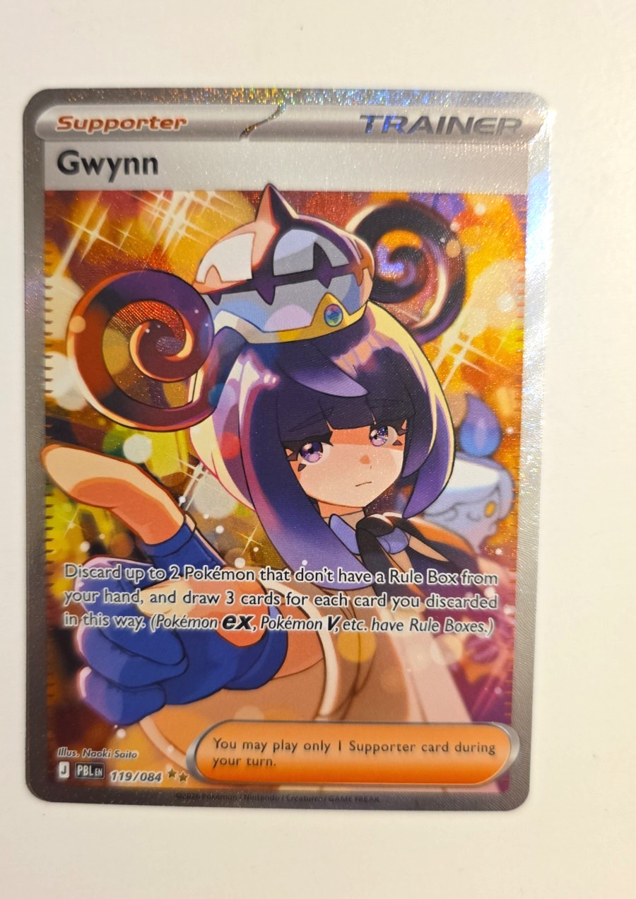 Pokémon TCG Gwynn 119/084 PBLN Trainer-Supporter Full Art Foil Rare EN