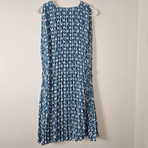 Abito Max Studio donna extra small blu senza maniche scollo a V plissettato - Foto 5 di 10