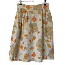 VINTAGE Handmade  70s Pleated Floral Midi Skirt 26 inch waist