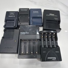 DIGITAL CAMERA BATTERY CHARGER LOT Of 7. Canon Nixon LUMIX Sony