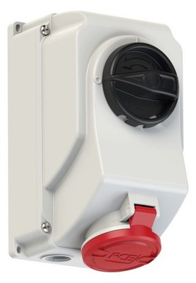 PCE CEE-Wanddose 16A 5p 6h mit Schalter 400V IP44 7515-6