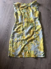 Isabella DeMarco Tahari Levine Floral Sheath V-Neck Knee Dress Bow Sleeveless 10