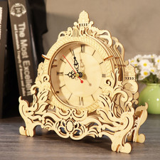 3D Wooden Puzzle Clock Model Kits Building Kits Desktop Clock DIY Decoration