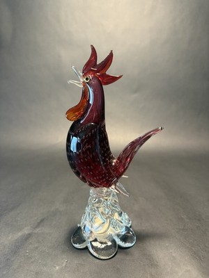 Murano Glass Rooster! Labeled And Ready To Rule The Roost Of Your Collection!