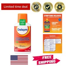 Max Strength Cough Relief Liquid - Cherry Flavor, 6 Fl Oz for Cold  Congestion