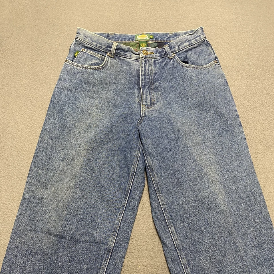 Cabela's Jeans Para Hombres 34x36 Azul Franela Forrado Exterior Calce Relajado Ropa de Trabajo Pantalones Foto 3 de 4