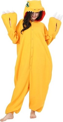 Digimon Figur SAZAC Agumon Kostüm Cosplay Kigurumi Fleece Hoodie Free Size
