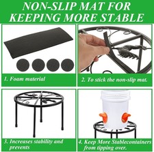 2 Pack Metal Stand for Chicken Feeder Waterer Black 4 Legs Round for Coop