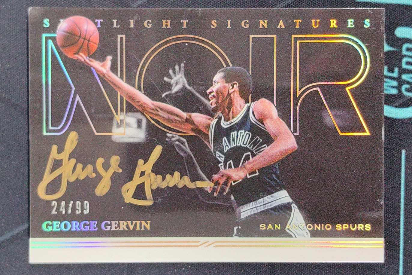 2020-21 Panini Noir George Gervin Spotlight Signatures Horizontal Auto /99