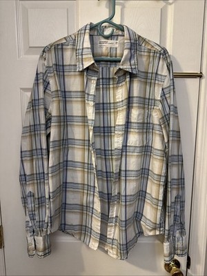 NWOT NEW GENERRA SECOND SKIN PLAID 100% COTTON BUTTON DOWN WOVEN SHIRT SZ XL