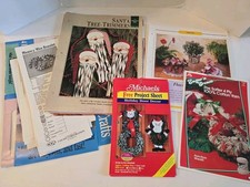 VTG Craft Pamphlets Michael's Lilys Binder Pages Art Christmas Flowers Big Lot