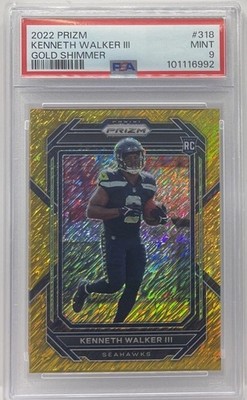 2022 Panini PRIZM Kenneth Walker GOLD SHIMMER ROOKIE #8/10 PSA 9 Seahawks SP SSP