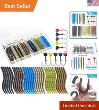 3.15in Salt-Impregnated Soft Plastic Worms - 40 Piece Bass Fishing Lures