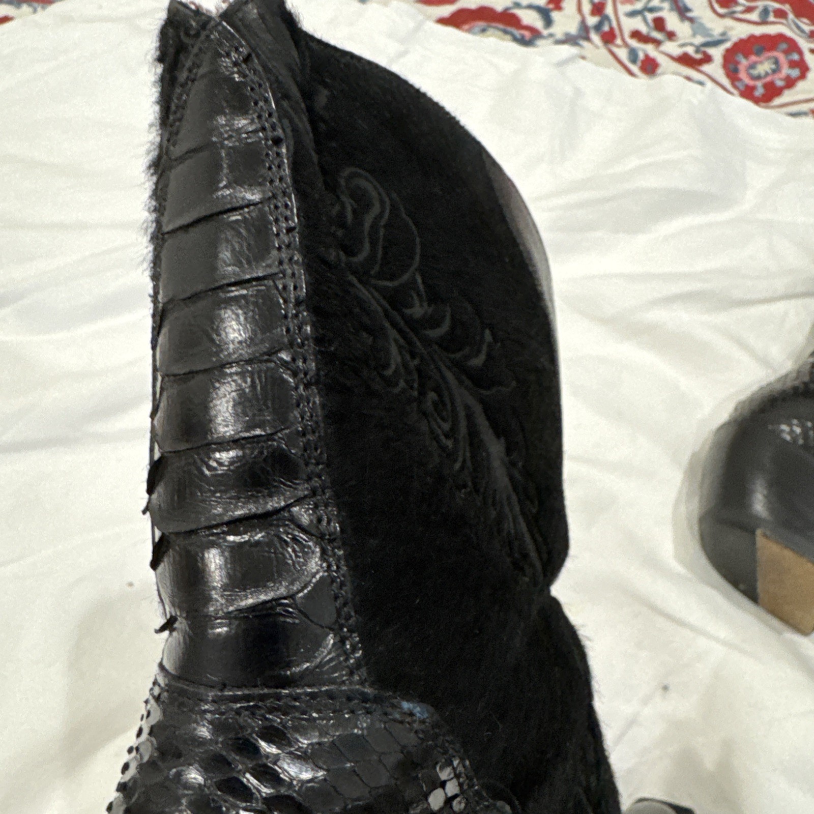 Stunning GIANNI BARBATO Black PYTHON CROC PONY an… - image 15