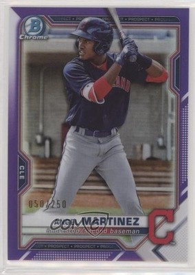 2021 Bowman Draft Chrome Purple Refractor 50/250 Angel Martinez #BDC-34 0o6v