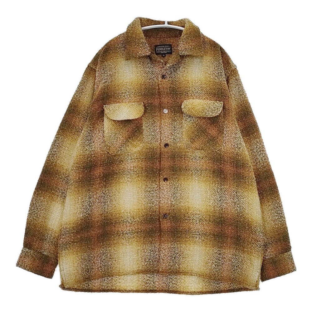 PENDLETON/BILL WALL LEATHER Open collar shirt Bea… - image 1