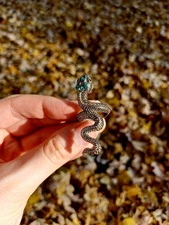 Vintage Snake Ring Size 6 Green Snake Ring Vintage Snake Jewelry Spooky Sn