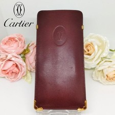 CARTIER eyeglasses case Must Line Bordeaux calf Pocket organizer Portable Women