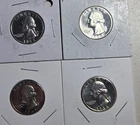 ( 3-1964 and 1-1963 ) Gem PROOF CAMEO SILVER WASHINGTON QUARTER  (Q159)